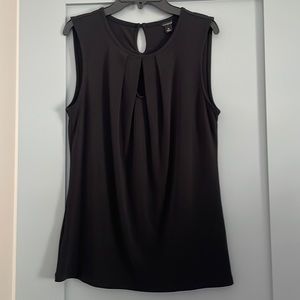 Ann Taylor Black Keyhole Sleeveless Shirt / Shell